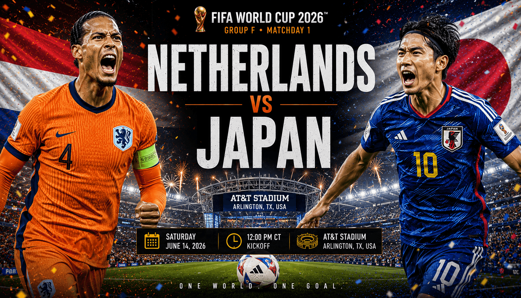 Netherlands vs Japan: World Cup 2026 Group F Opener — The Clash of Contrasting Styles at AT&T Stadium